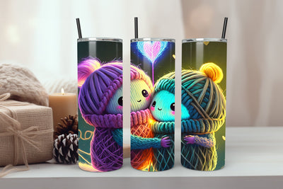 Neon Glowing Love Tumbler 20oz Skinny Tumbler Sublimation Creativeart88 