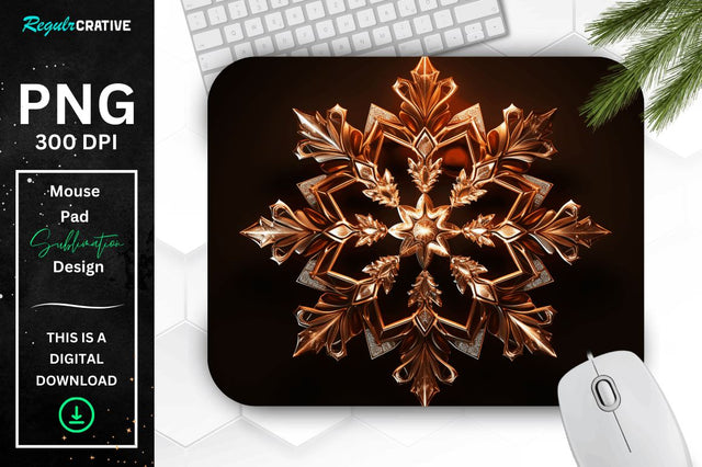 Neon Glowing Snowflake Mouse Pad Sublimation Regulrcrative 