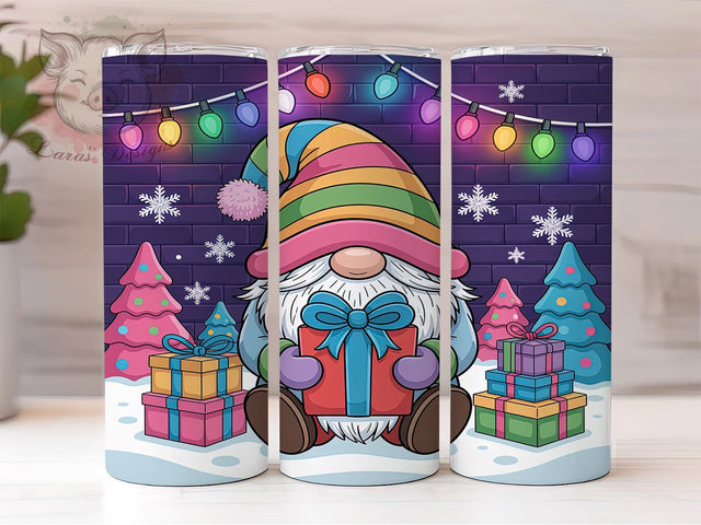 Neon Gnome Christmas Holiday Tumbler, Bright Holiday Sublimation Design, Festive Cup Art, 20oz Xmas Tumbler, Whimsical Neon Gnome Mug, Stylish Christmas Cup, Cozy Holiday Wrap Sublimation Lara' s Designs 
