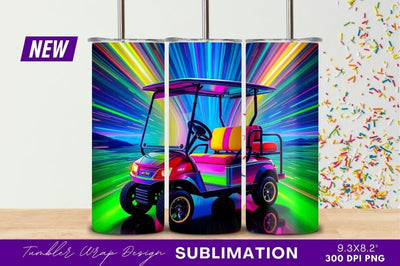 Neon Golf Cart With Speeding Light Effect Sublimation Regulrcrative 