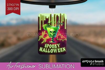 Neon Halloween Air Freshener PNG - Cocktail Car Freshener Sublimation OrangeBrushStudio 