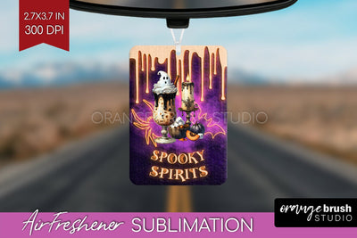 Neon Halloween Air Freshener PNG - Cocktail Car Freshener Sublimation OrangeBrushStudio 