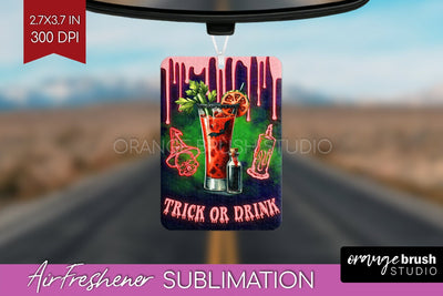 Neon Halloween Air Freshener PNG - Cocktail Car Freshener Sublimation OrangeBrushStudio 