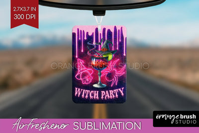 Neon Halloween Air Freshener PNG - Cocktail Car Freshener Sublimation OrangeBrushStudio 