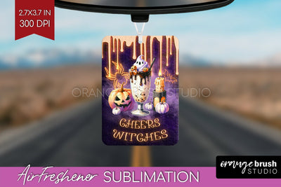 Neon Halloween Air Freshener PNG - Cocktail Car Freshener Sublimation OrangeBrushStudio 
