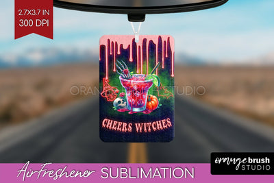 Neon Halloween Air Freshener PNG - Cocktail Car Freshener Sublimation OrangeBrushStudio 