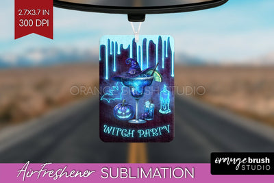 Neon Halloween Air Freshener PNG - Cocktail Car Freshener Sublimation OrangeBrushStudio 