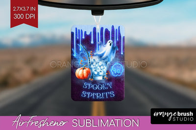Neon Halloween Air Freshener PNG - Cocktail Car Freshener Sublimation OrangeBrushStudio 