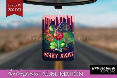 Neon Halloween Air Freshener PNG - Cocktail Car Freshener Sublimation OrangeBrushStudio 