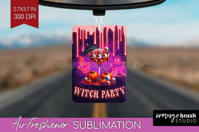 Neon Halloween Air Freshener PNG - Cocktail Car Freshener Sublimation OrangeBrushStudio 