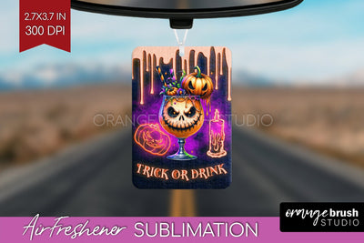 Neon Halloween Air Freshener PNG - Cocktail Car Freshener Sublimation OrangeBrushStudio 