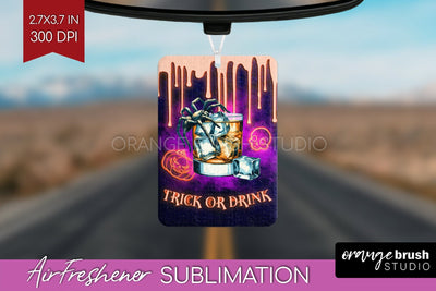 Neon Halloween Air Freshener PNG - Cocktail Car Freshener Sublimation OrangeBrushStudio 
