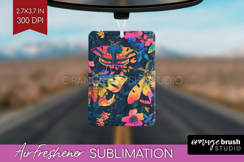 Neon Halloween Air Freshener Sublimation - Halloween Pattern Sublimation OrangeBrushStudio 