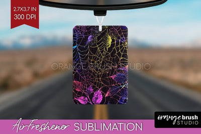 Neon Halloween Air Freshener Sublimation - Halloween Pattern Sublimation OrangeBrushStudio 
