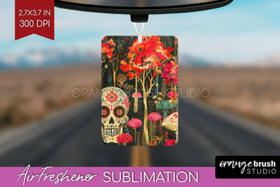 Neon Halloween Air Freshener Sublimation - Halloween Pattern Sublimation OrangeBrushStudio 