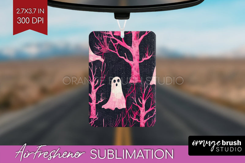 Neon Halloween Air Freshener Sublimation - Halloween Pattern Sublimation OrangeBrushStudio 