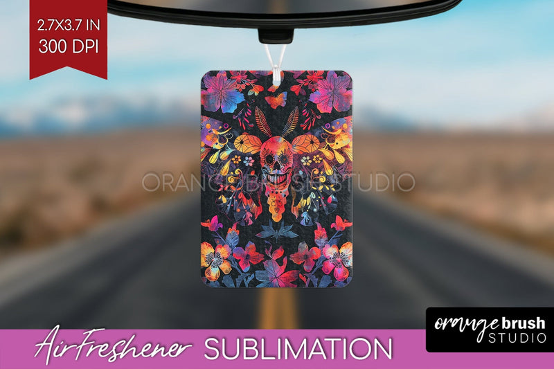 Neon Halloween Air Freshener Sublimation - Halloween Pattern Sublimation OrangeBrushStudio 
