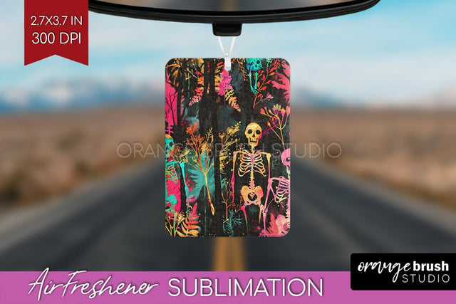 Neon Halloween Air Freshener Sublimation - Halloween Pattern Sublimation OrangeBrushStudio 