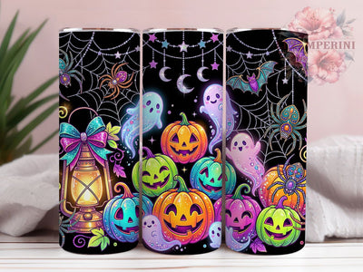 Neon Halloween Fantasy 20oz Tumbler, Neon Aesthetic, Halloween Theme, Fantasy Design, Spooky Glow, Whimsical Charm, 20oz Wrap, Sublimation Tumbler Sublimation Li Zamperini 