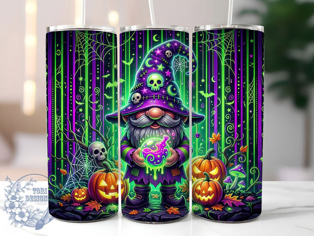 Neon Halloween Gnome 20oz Tumbler, Neon Halloween, Halloween Gnome, Gnome Tumbler, 20oz Tumbler, Neon Gnome, Halloween Tumbler, Tumbler Wrap Sublimation ToriDesigns 