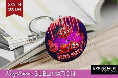 Neon Halloween Keychain PNG, Cocktail Keychain Sublimation Sublimation OrangeBrushStudio 