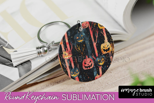 Neon Halloween Keychain - Spooky Keychain Sublimation Sublimation OrangeBrushStudio 