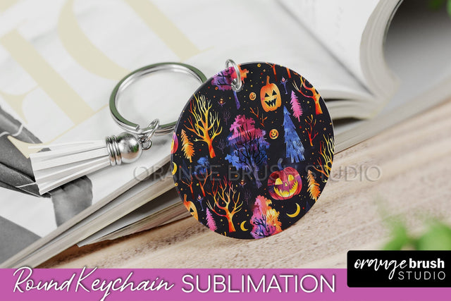 Neon Halloween Keychain - Spooky Keychain Sublimation Sublimation OrangeBrushStudio 
