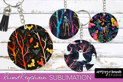 Neon Halloween Keychain - Spooky Keychain Sublimation Sublimation OrangeBrushStudio 