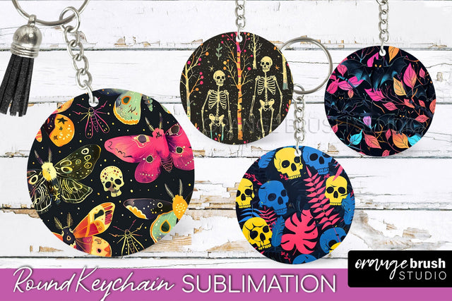 Neon Halloween Keychain - Spooky Keychain Sublimation Sublimation OrangeBrushStudio 