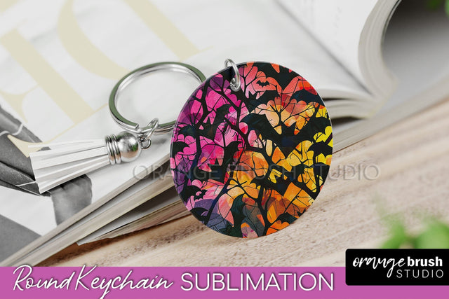 Neon Halloween Keychain - Spooky Keychain Sublimation Sublimation OrangeBrushStudio 