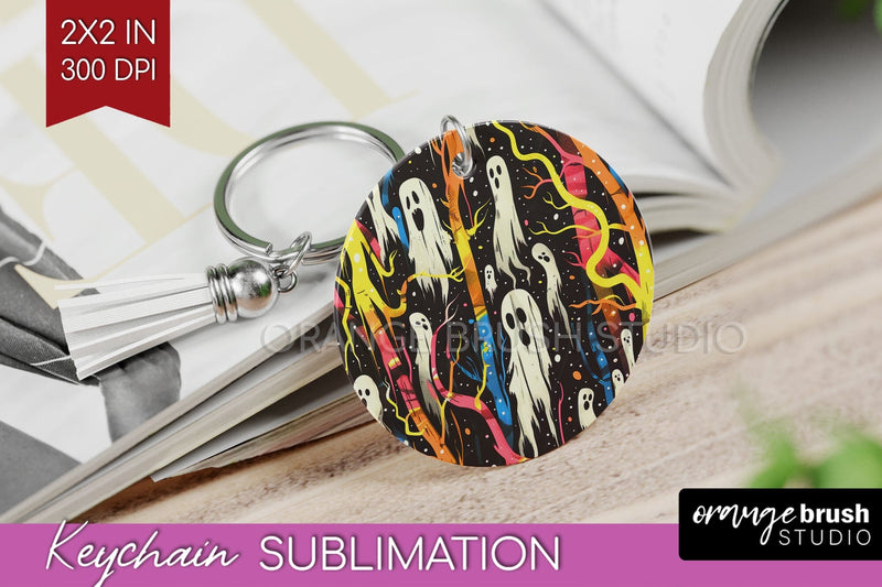 Neon Halloween Keychain - Spooky Keychain Sublimation Sublimation OrangeBrushStudio 