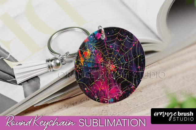 Neon Halloween Keychain - Spooky Keychain Sublimation Sublimation OrangeBrushStudio 