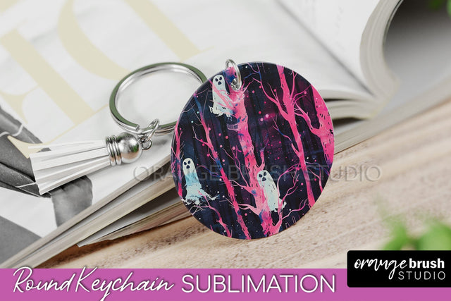 Neon Halloween Keychain - Spooky Keychain Sublimation Sublimation OrangeBrushStudio 