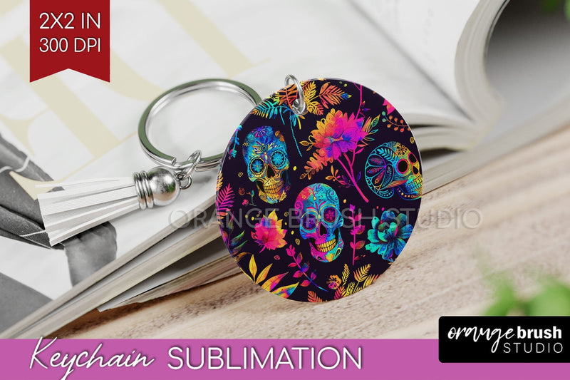 Neon Halloween Keychain - Spooky Keychain Sublimation Sublimation OrangeBrushStudio 