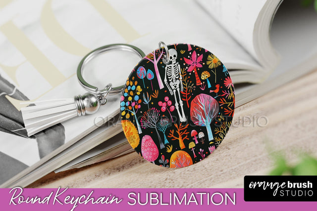 Neon Halloween Keychain - Spooky Keychain Sublimation Sublimation OrangeBrushStudio 