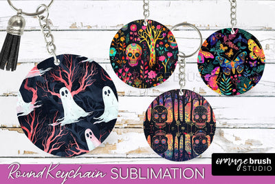 Neon Halloween Keychain - Spooky Keychain Sublimation Sublimation OrangeBrushStudio 