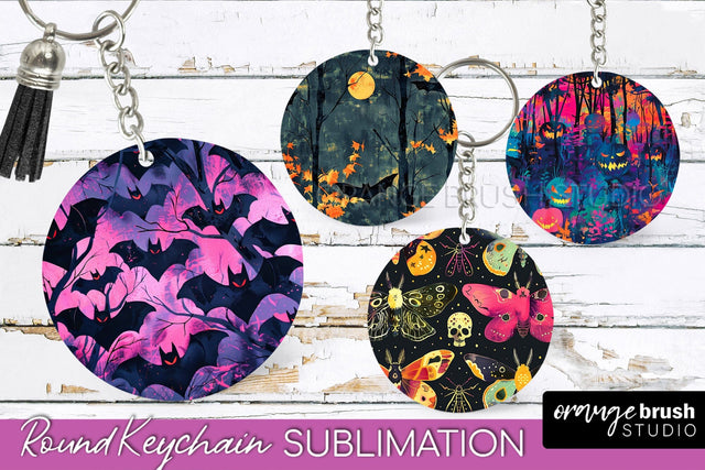 Neon Halloween Keychain - Spooky Keychain Sublimation Sublimation OrangeBrushStudio 