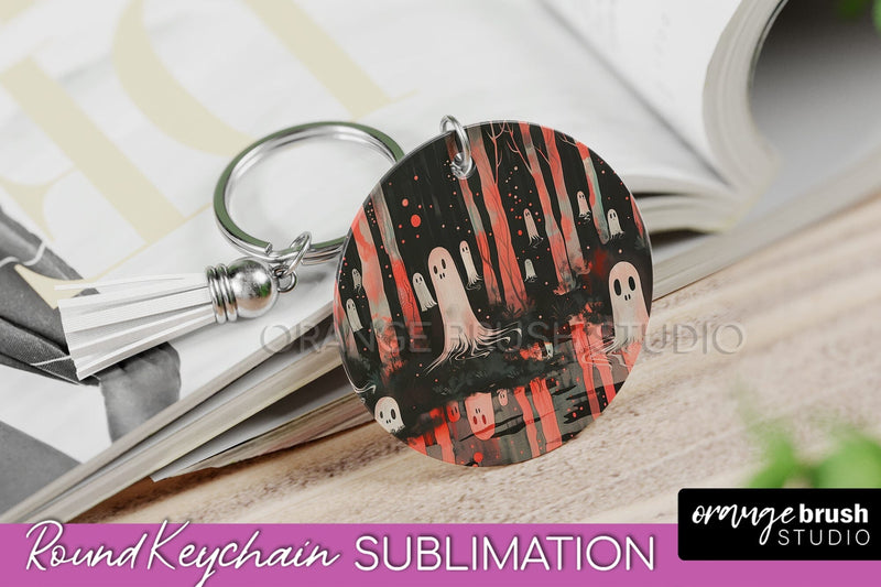 Neon Halloween Keychain - Spooky Keychain Sublimation Sublimation OrangeBrushStudio 