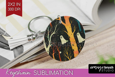 Neon Halloween Keychain - Spooky Keychain Sublimation Sublimation OrangeBrushStudio 