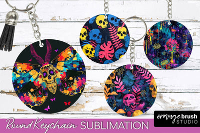 Neon Halloween Keychain - Spooky Keychain Sublimation Sublimation OrangeBrushStudio 