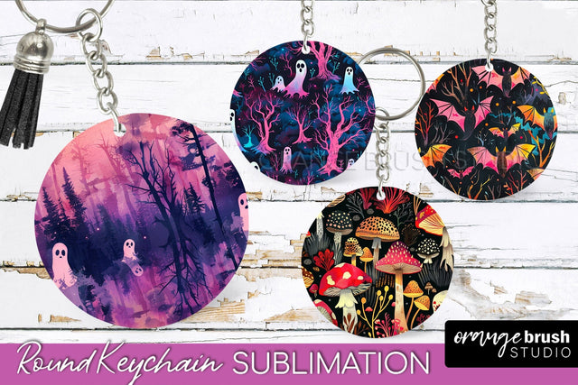 Neon Halloween Keychain - Spooky Keychain Sublimation Sublimation OrangeBrushStudio 