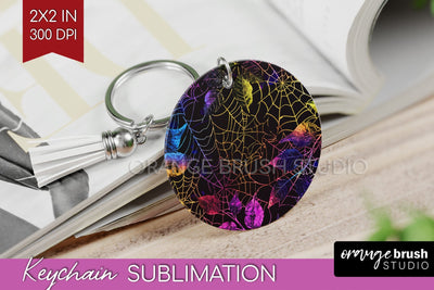 Neon Halloween Keychain - Spooky Keychain Sublimation Sublimation OrangeBrushStudio 