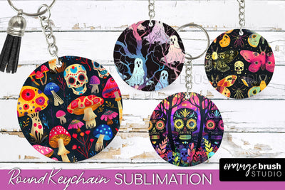 Neon Halloween Keychain - Spooky Keychain Sublimation Sublimation OrangeBrushStudio 