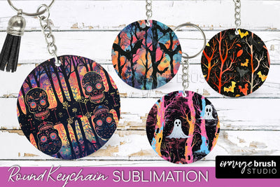 Neon Halloween Keychain - Spooky Keychain Sublimation Sublimation OrangeBrushStudio 