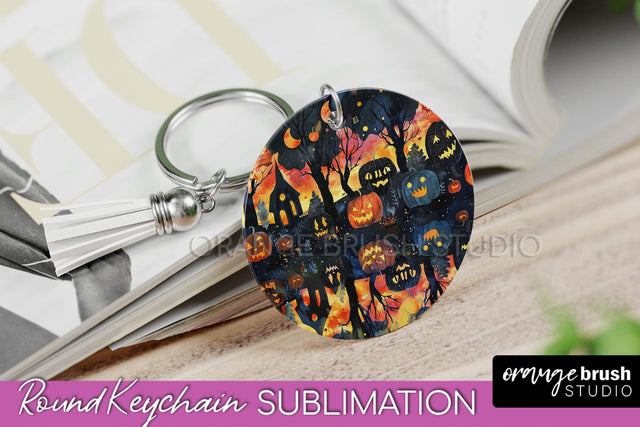 Neon Halloween Keychain - Spooky Keychain Sublimation Sublimation OrangeBrushStudio 