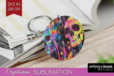 Neon Halloween Keychain - Spooky Keychain Sublimation Sublimation OrangeBrushStudio 