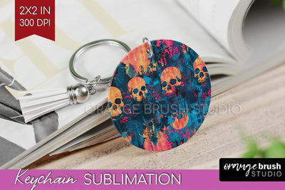 Neon Halloween Keychain - Spooky Keychain Sublimation Sublimation OrangeBrushStudio 