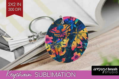 Neon Halloween Keychain - Spooky Keychain Sublimation Sublimation OrangeBrushStudio 