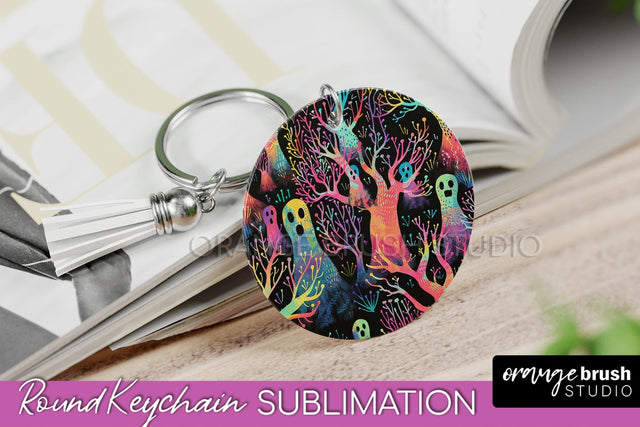 Neon Halloween Keychain - Spooky Keychain Sublimation Sublimation OrangeBrushStudio 