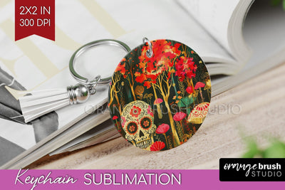 Neon Halloween Keychain - Spooky Keychain Sublimation Sublimation OrangeBrushStudio 